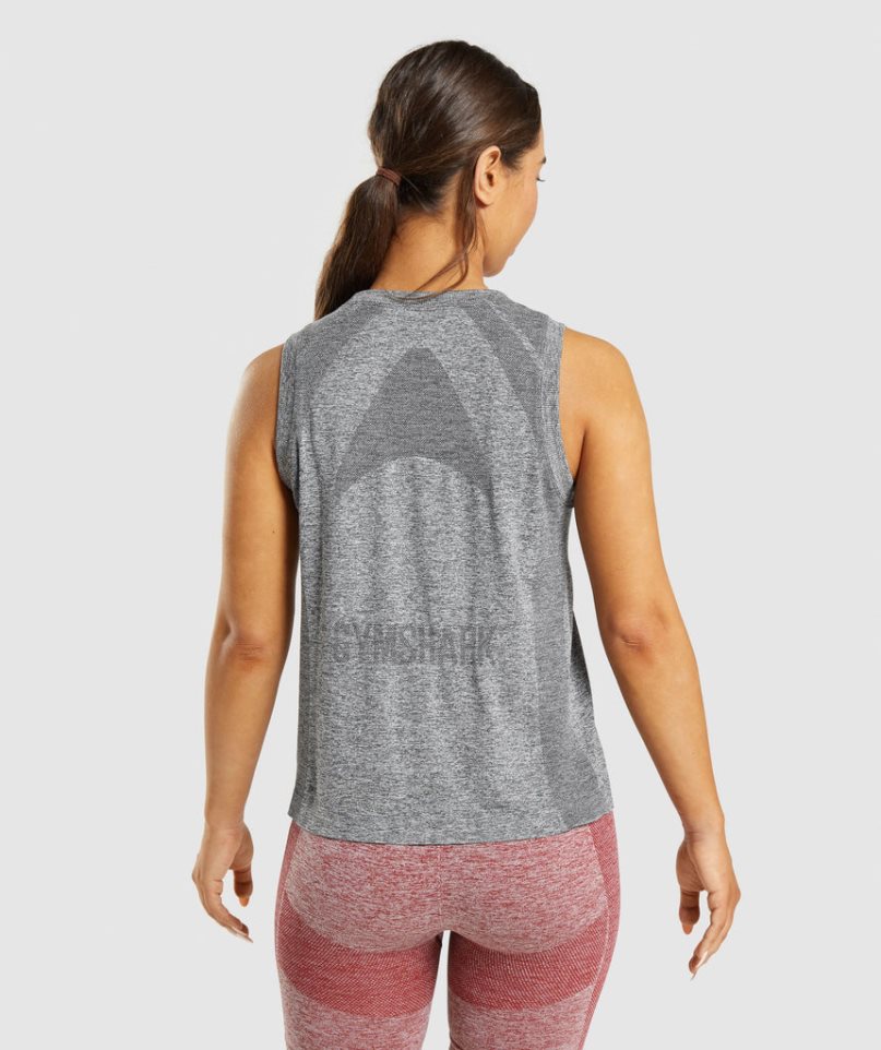 Women's Gymshark Flex Loose Top Tanks Grey | NZ 9VGAOL